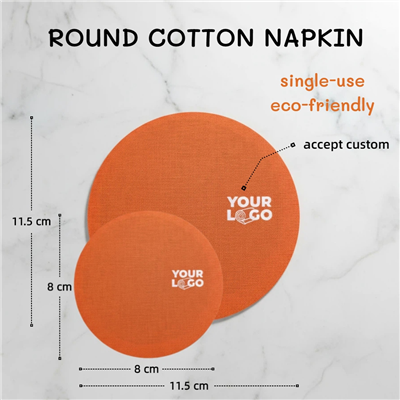 Round Disposable Cotton Napkin For Restaurant